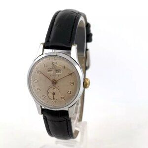 Vintage Wakmann Triple Date 17 Jewel Men's Mechanical Wristwatch Venus 203 Swiss